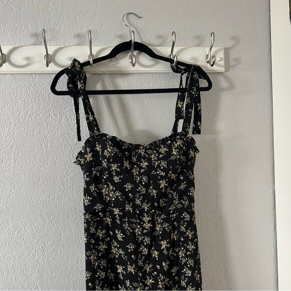 O.P.T. Toile de Jouy Black Floral Print Midi Dress - Picture 3 of 9